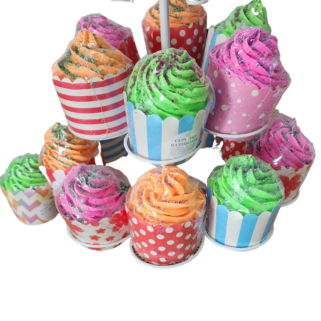 Cupcake Bubbling Bath Bombs