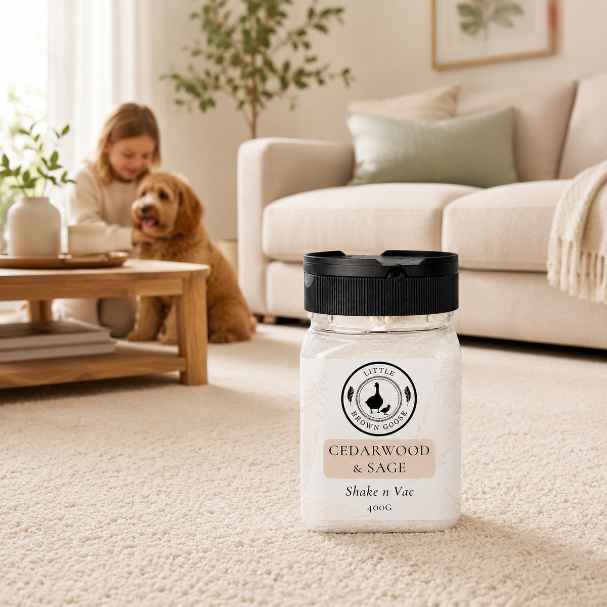 Little Brown Goose natural carpet deodoriser handmade in Geelong Victoria