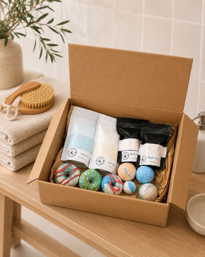 Little Brown Goose last chance bath mystery box with assorted bath bombs and bath soaks