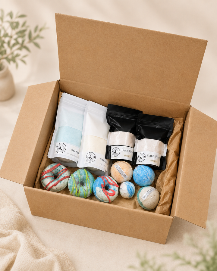 Over $100 value bath box with assorted discontinued Little Brown Goose scents