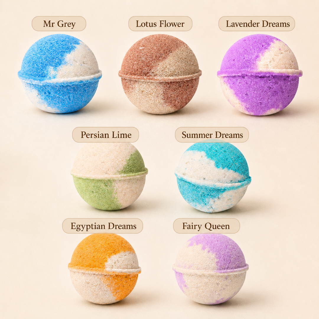 Japanese Honeysuckle Lavender Dreams and Persian Lime bath bombs