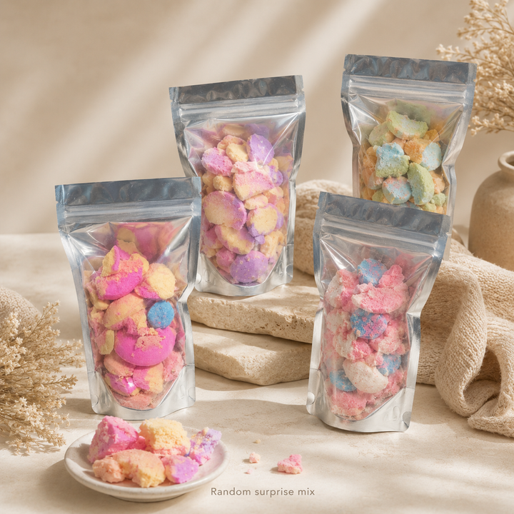 Kids bath bomb crumble for colourful bath water