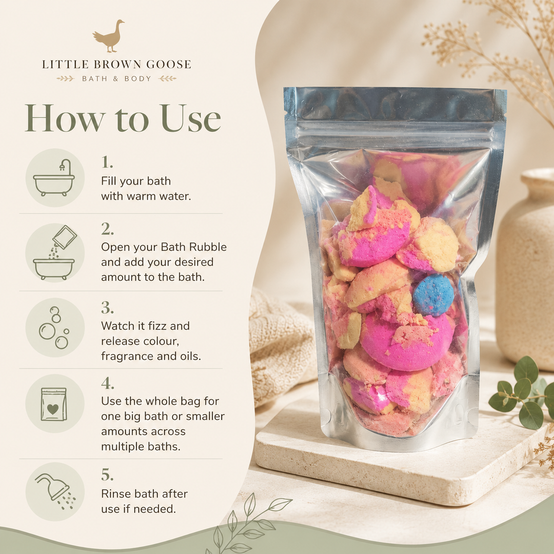 Bath Rubble made from imperfect bath bombs