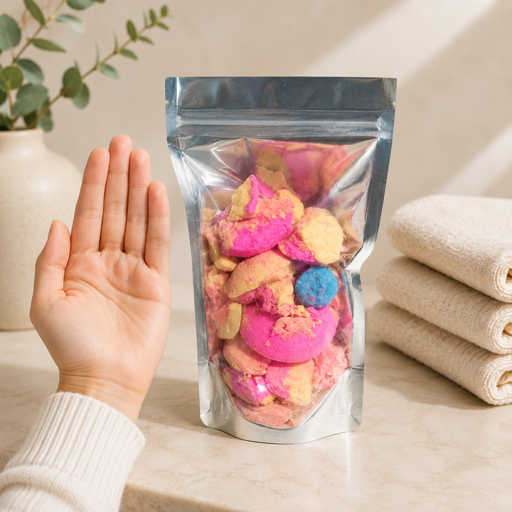 Low-tox bath bomb rubble by Little Brown Goose