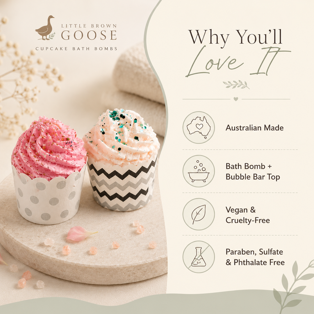 Australian made cupcake bath bombs handmade in Geelong