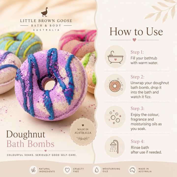 Doughnut Bath Bombs Australia | Handmade Cocoa Butter Bath Bombs