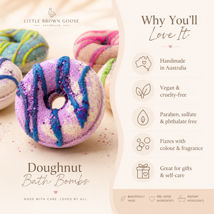 Doughnut Bath Bombs Australia | Handmade Cocoa Butter Bath Bombs