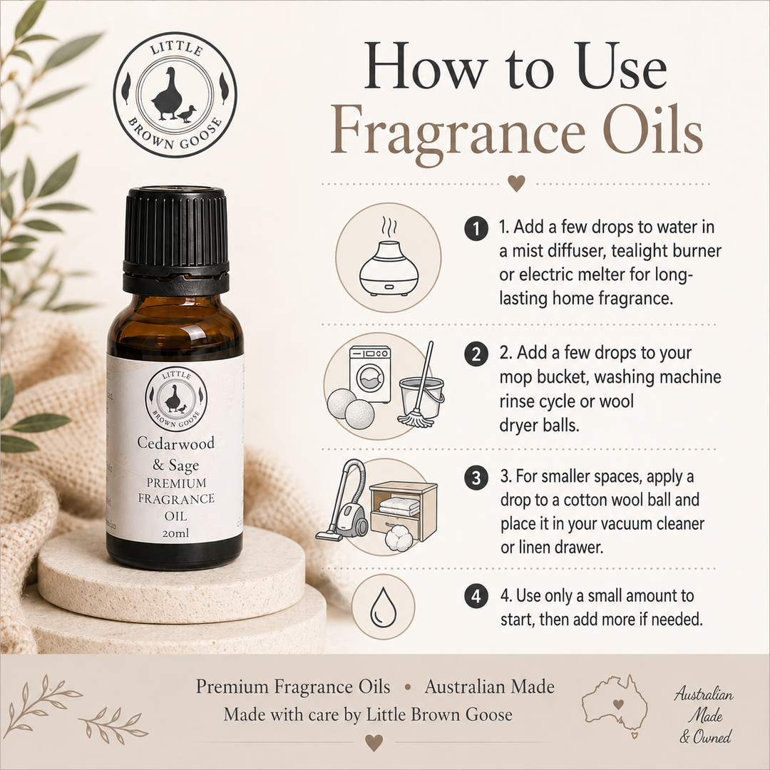 Home fragrance oils for laundry and cleaning routines